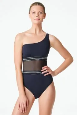 Blue Rod- FSale Off The Grid One Shoulder One Piece Swimsuit