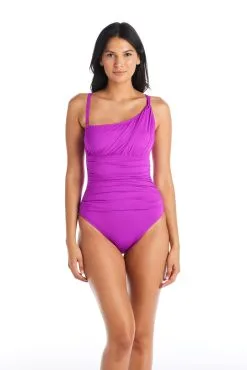 Blue Rod- FSale Let's Get Twisted Shirred One Shoulder One Piece Swimsuit -Tankini Tops Sales blue rod let s get twisted 1 pc one shoulder twist one piece swimsuit lgt 35181448790191 scaled