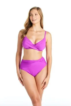 Let's Get Twisted High Waisted Bikini Bottom -Tankini Tops Sales blue rod let s get twisted high waist bottom 4 purple crush high waisted twist side bikini bottom lgt 35181469040815 scaled