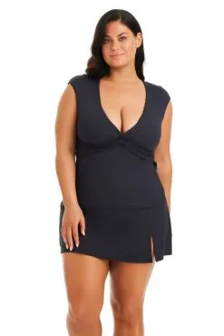 Let's Get Twisted Cap Sleeve Tankini Top Plus -Tankini Tops Sales blue rod let s get twisted tankini cap sleeve tankini top plus lgt 35211725209775 scaled